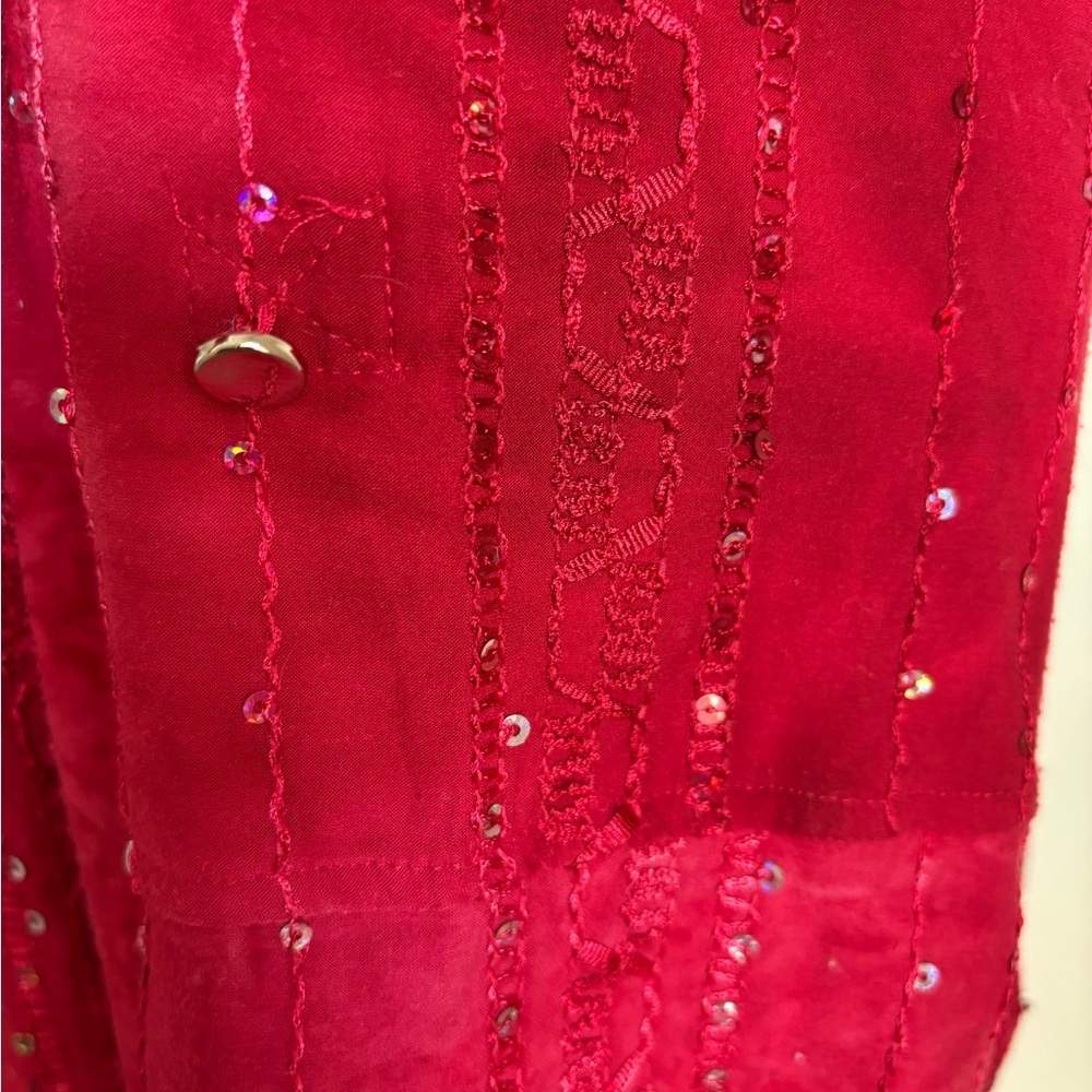 New Directions Deep Red Embellished Tunic - Picture 8 of 8